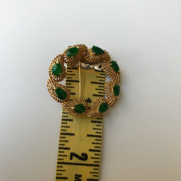 VINTAGE LA TRIOMPHE DESIGNER 14K GOLD PIN BROOCH